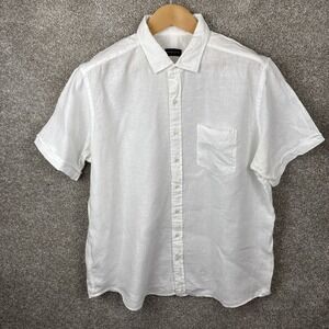 Proper Cloth Shirt Mens Size 2XL Short Sleeve Baird‎ McNutt Irish Linen White